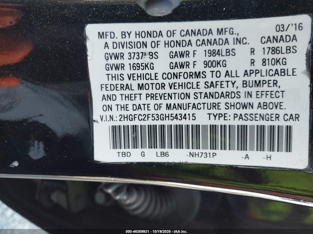 2016 Honda Civic LX photo 9
