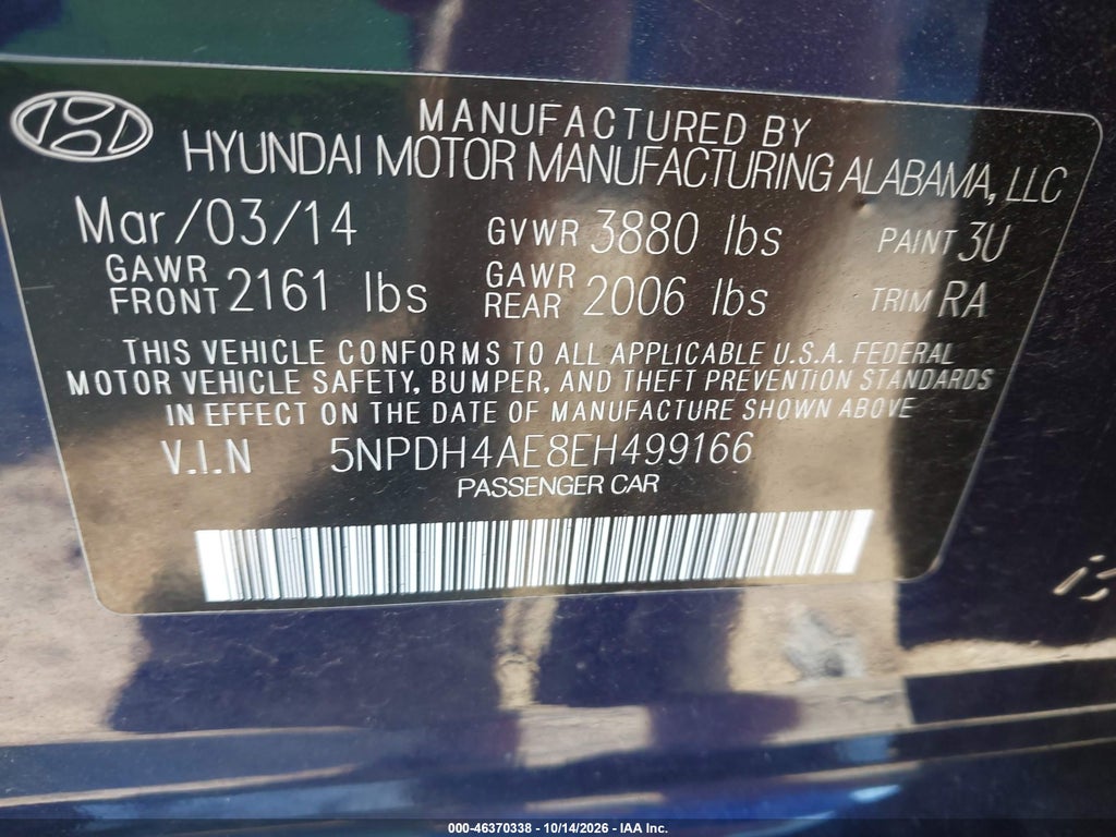 2014 Hyundai Elantra SE photo 9