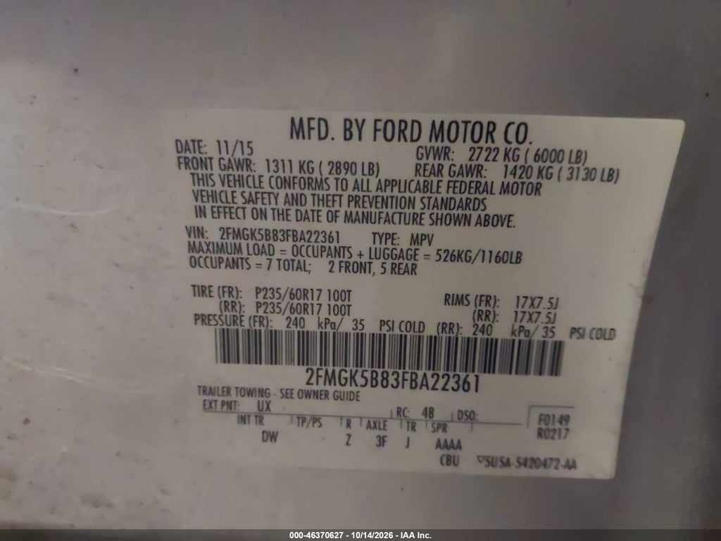 2015 Ford Flex SE photo 9