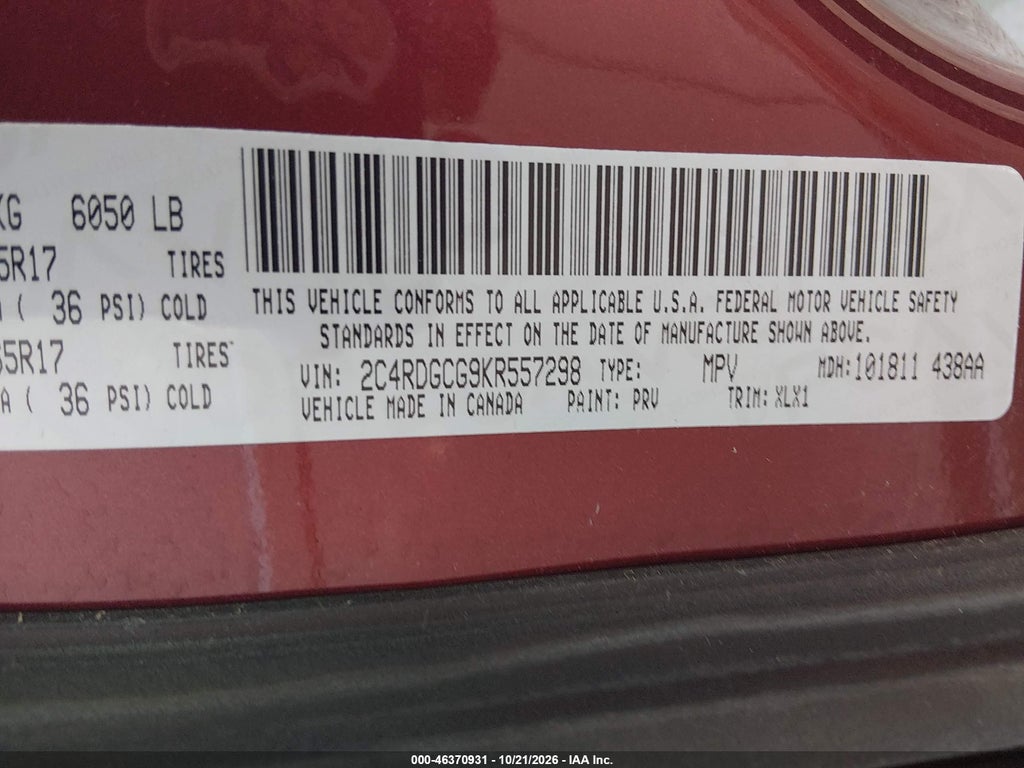 2019 Dodge Grand Caravan SXT photo 9