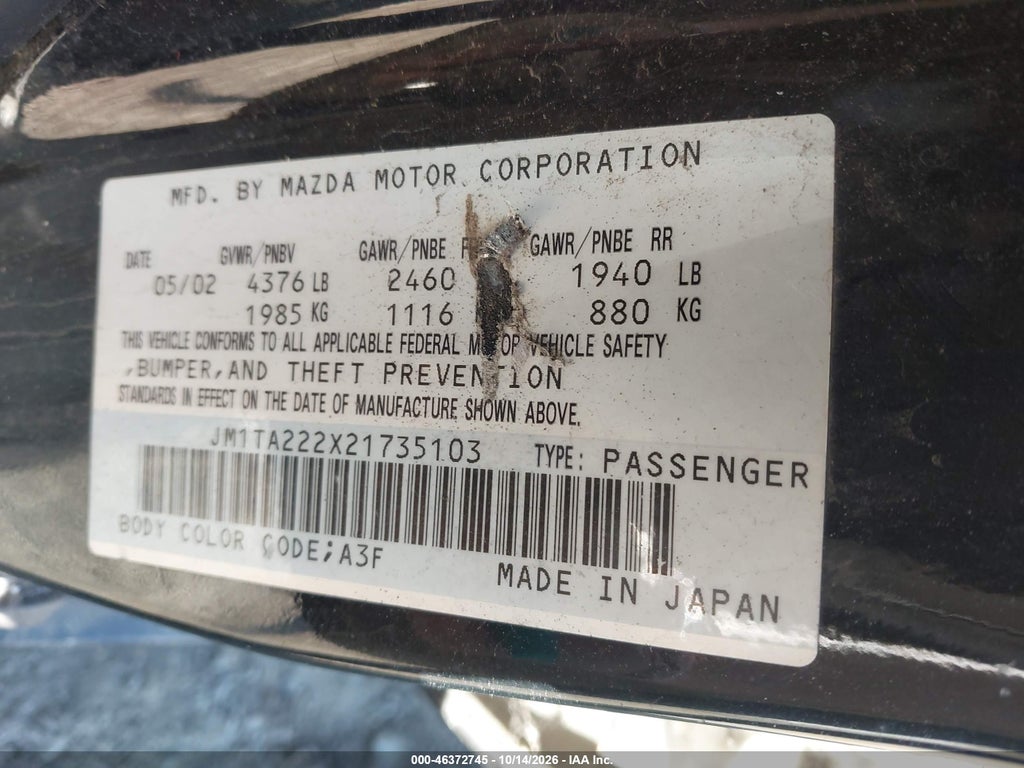 2002 Mazda Millenia S/SS photo 9