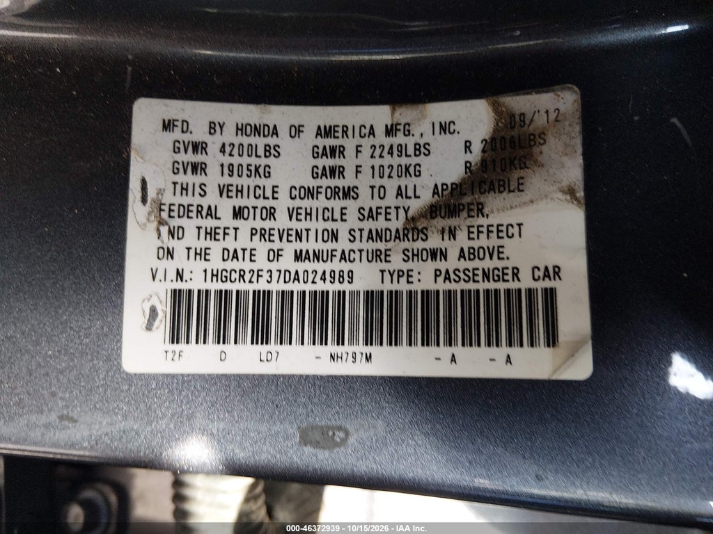 2013 Honda Accord LX photo 9