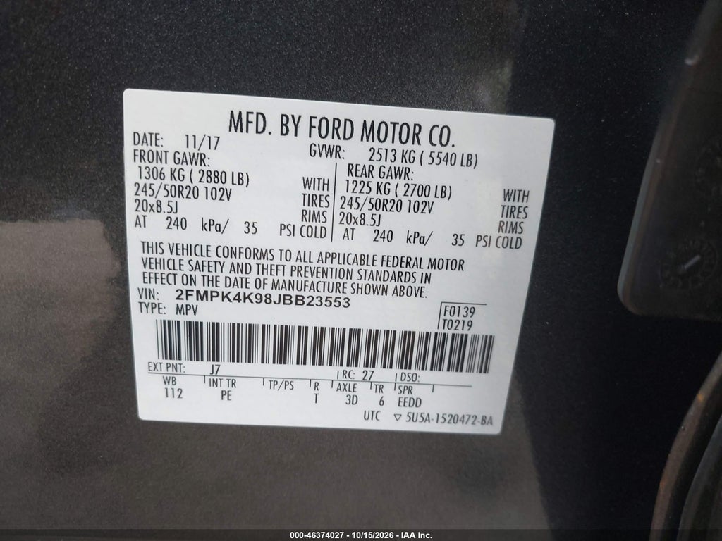 2018 Ford Edge Titanium photo 9