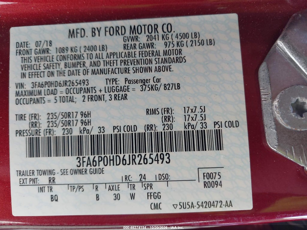 2018 Ford Fusion SE photo 9