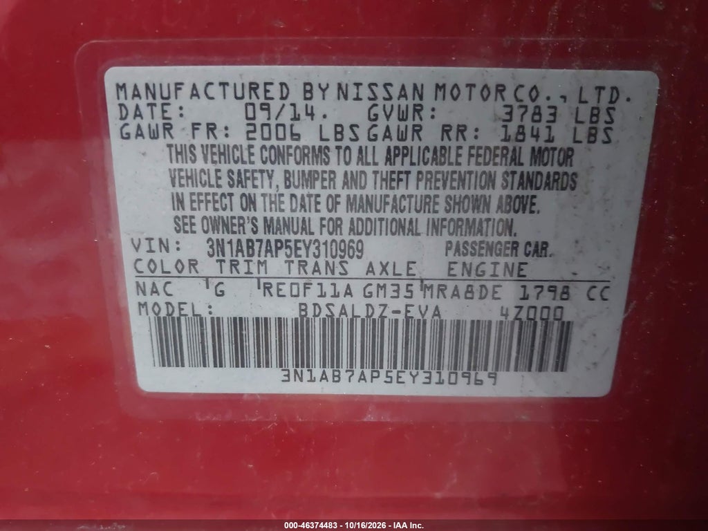 2014 Nissan Sentra SV photo 9
