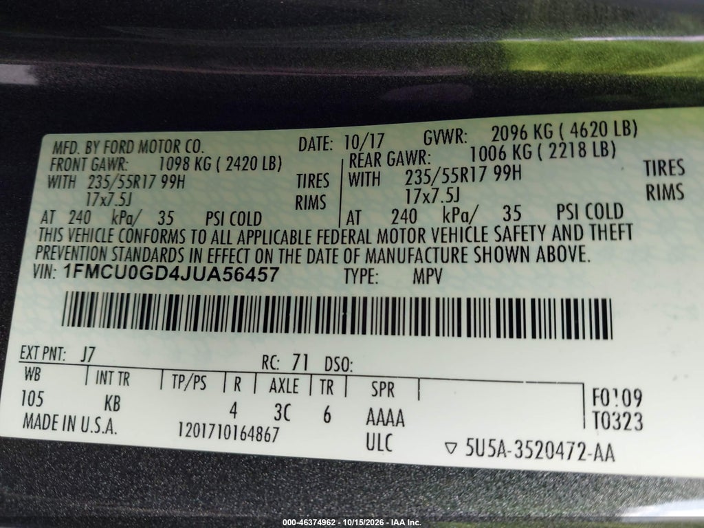2018 Ford Escape SE photo 9