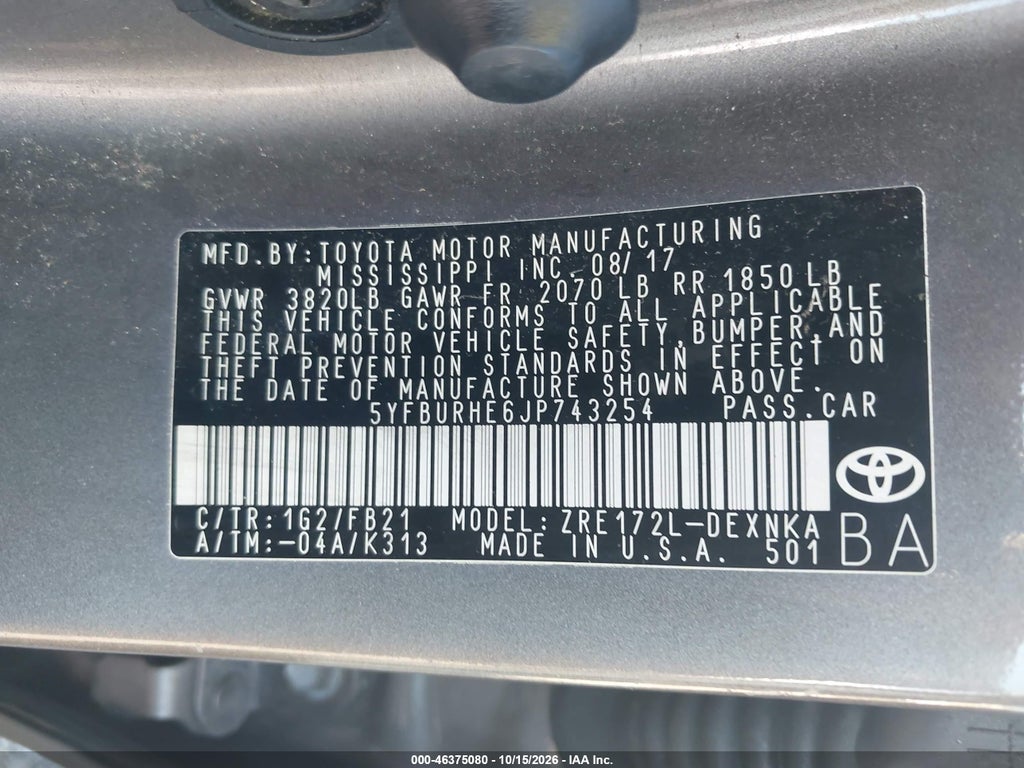 2018 Toyota Corolla LE photo 9