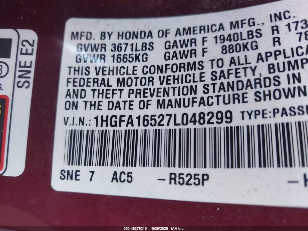 2007 Honda Civic LX photo 9