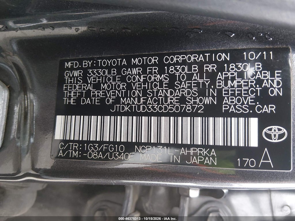 2012 Toyota Yaris LE photo 9