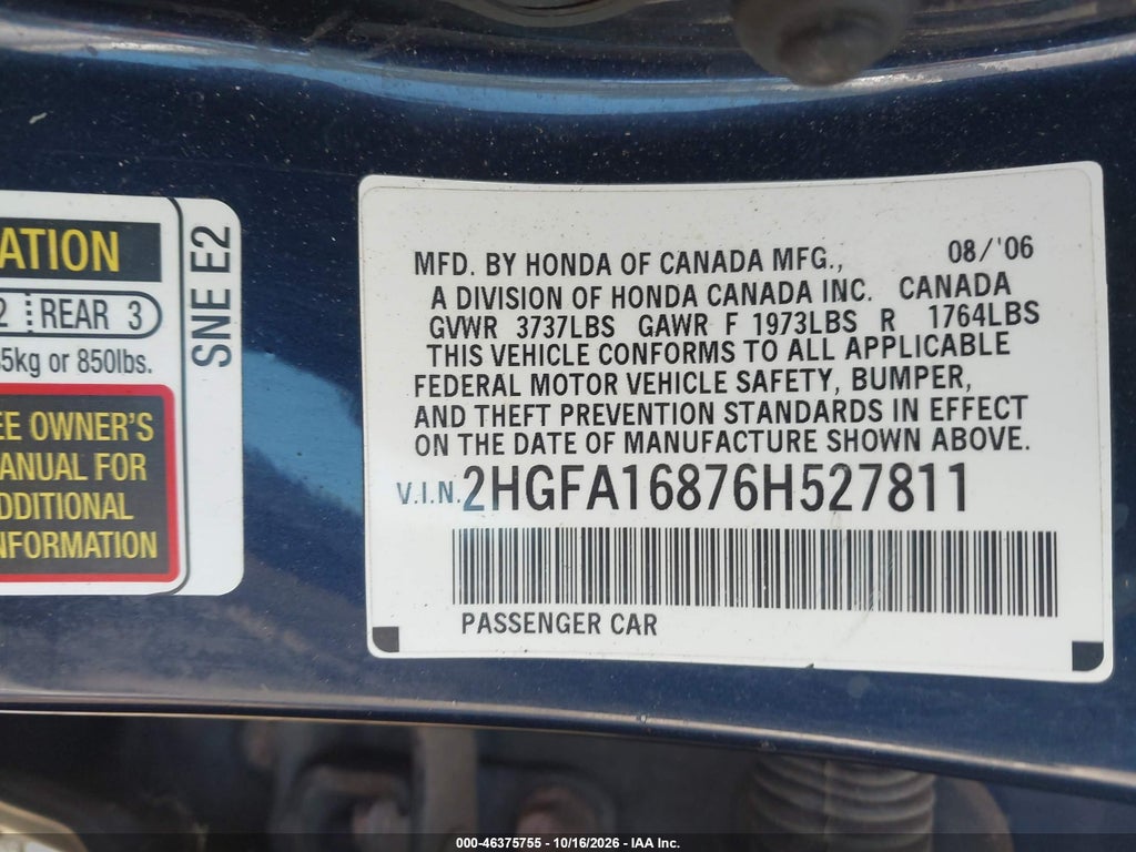 2006 Honda Civic EX photo 9