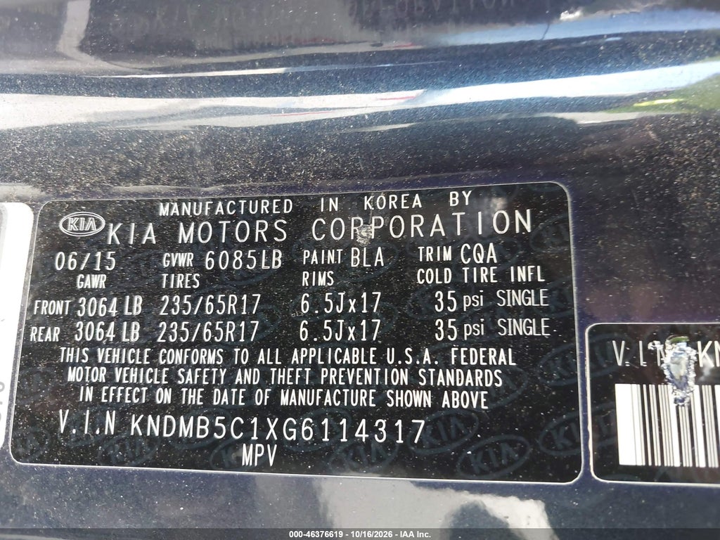2016 Kia Sedona LX photo 9