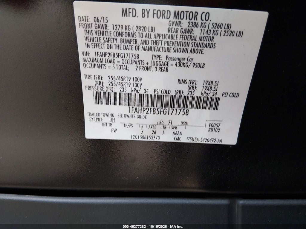 2015 Ford Taurus Limited photo 9