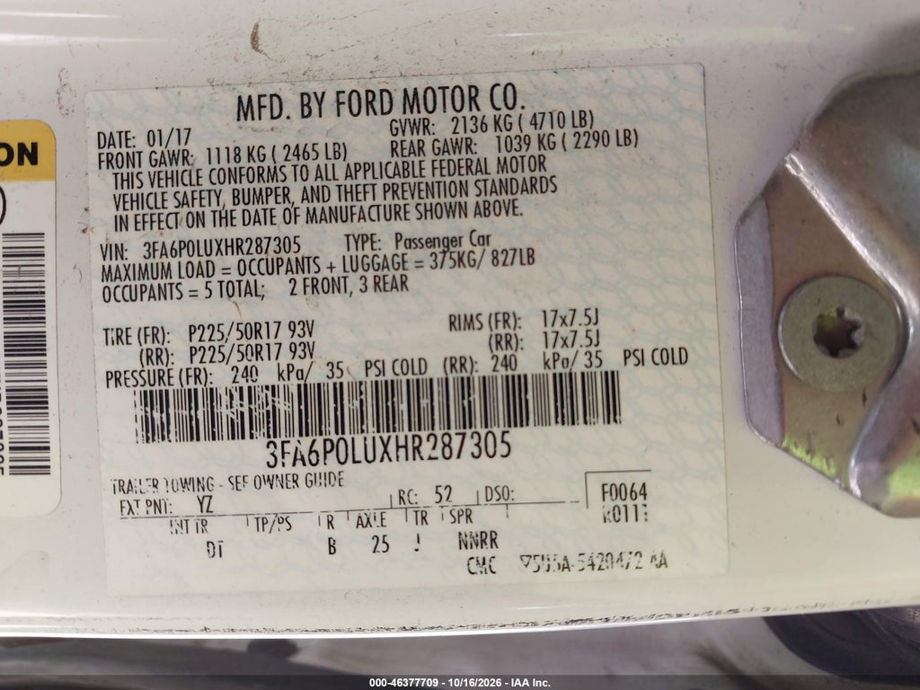 2017 Ford Fusion Hybrid SE photo 9