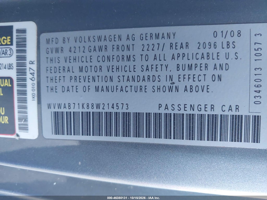 2008 Volkswagen Rabbit S photo 9