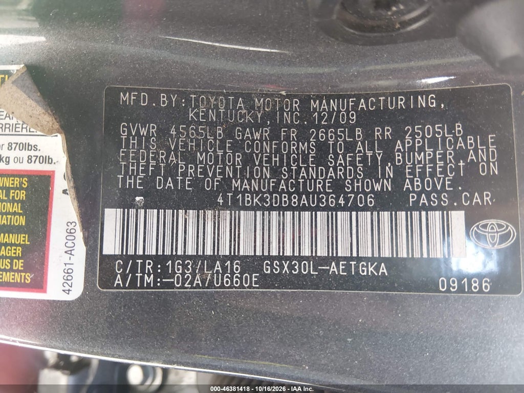 2010 Toyota Avalon XLS photo 9