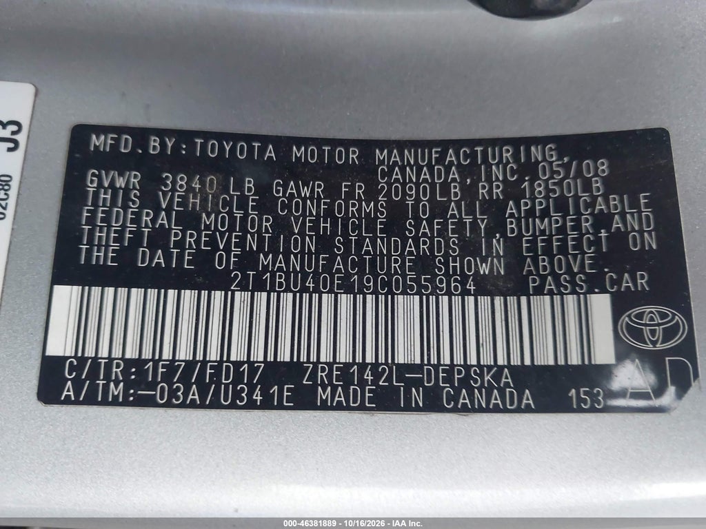 2009 Toyota Corolla S photo 9