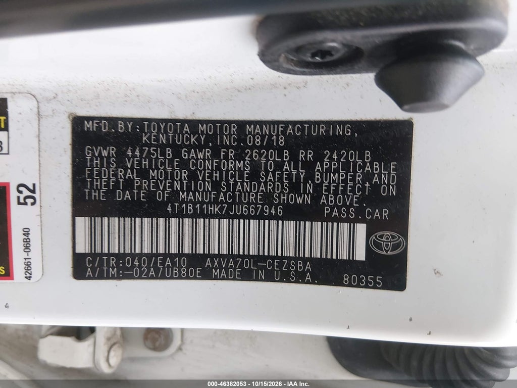 2018 Toyota Camry SE photo 9