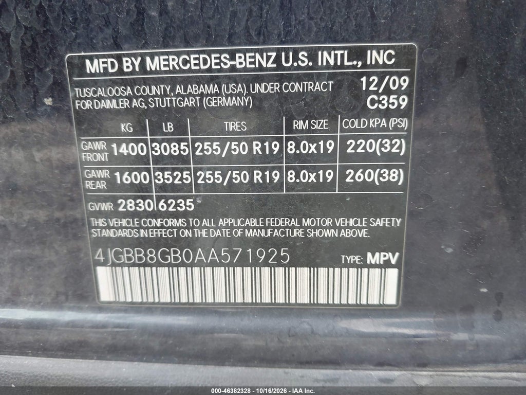 2010 Mercedes-Benz ML 350 4MATIC photo 9
