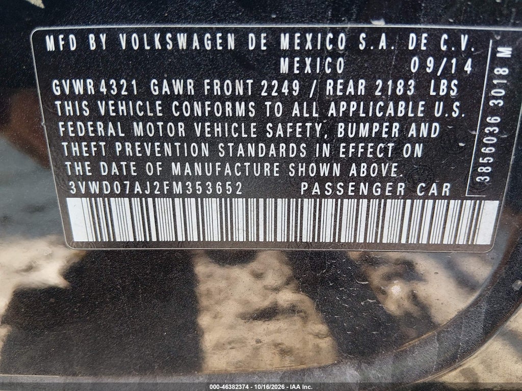 2015 Volkswagen Jetta 1.8T SE photo 9