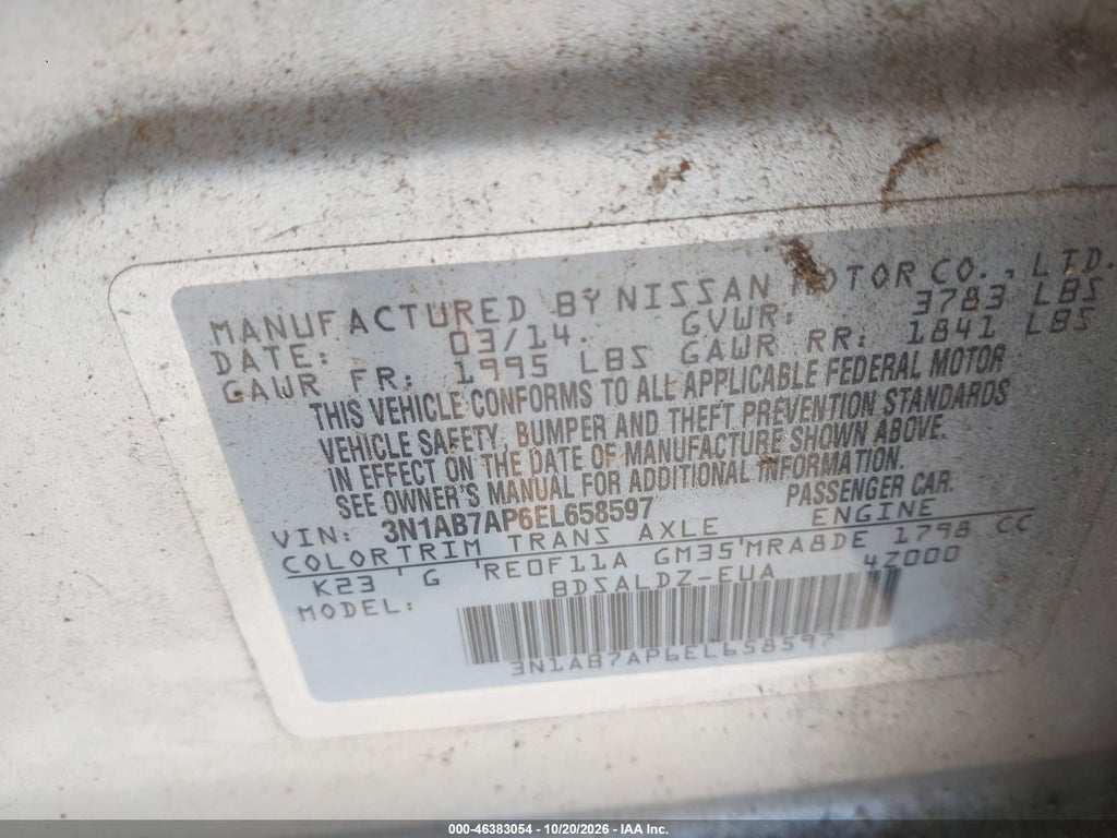 2014 Nissan Sentra Fe+ S/Fe+ SV/S/SL/SR/SV photo 9