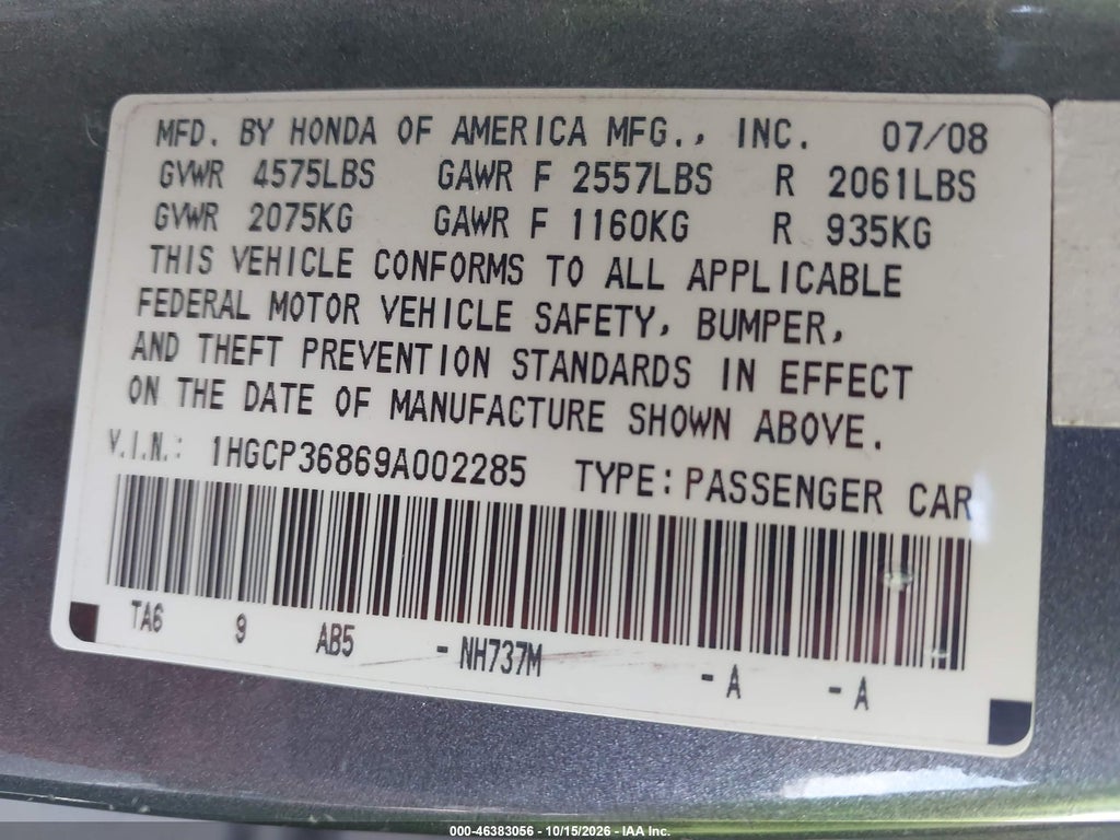 2009 Honda Accord 3.5 EX-L photo 9