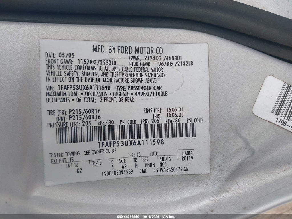2006 Ford Taurus SE photo 9