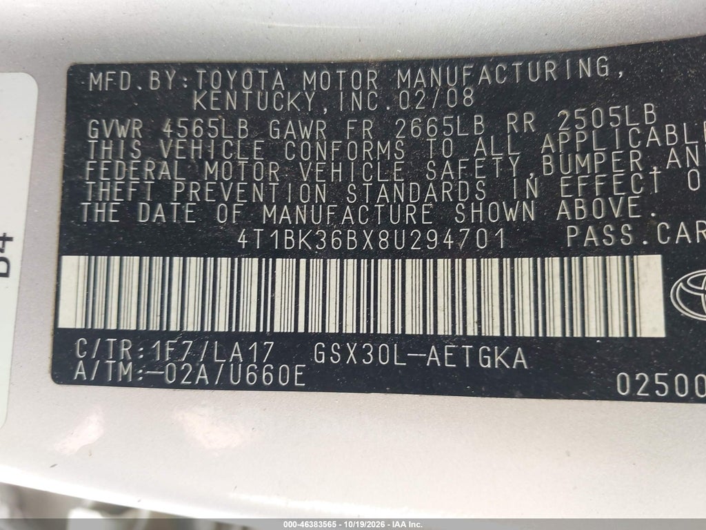 2008 Toyota Avalon XLS photo 9