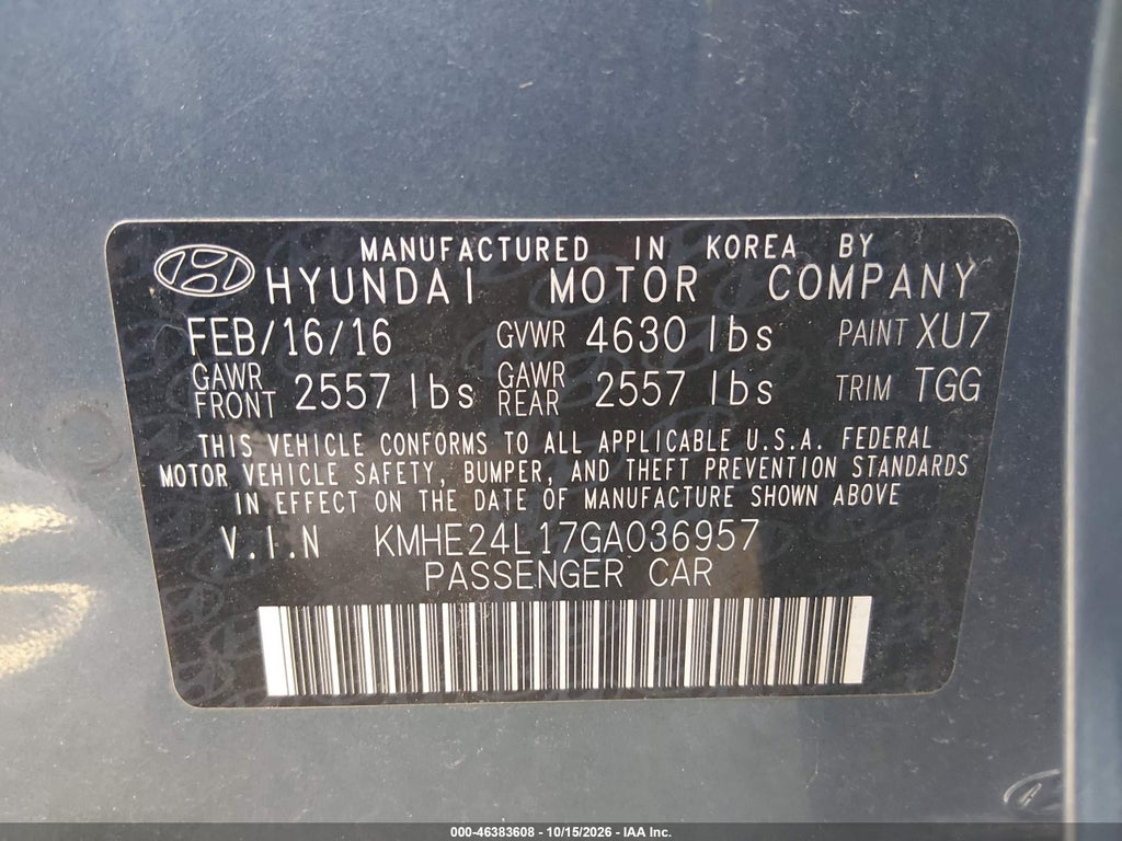 2016 Hyundai Sonata Hybrid SE photo 9