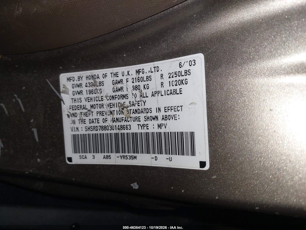 2003 Honda CR-V EX photo 9