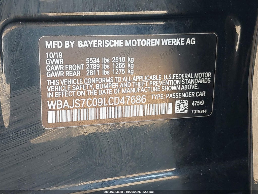 2020 BMW M550I Xdrive photo 9