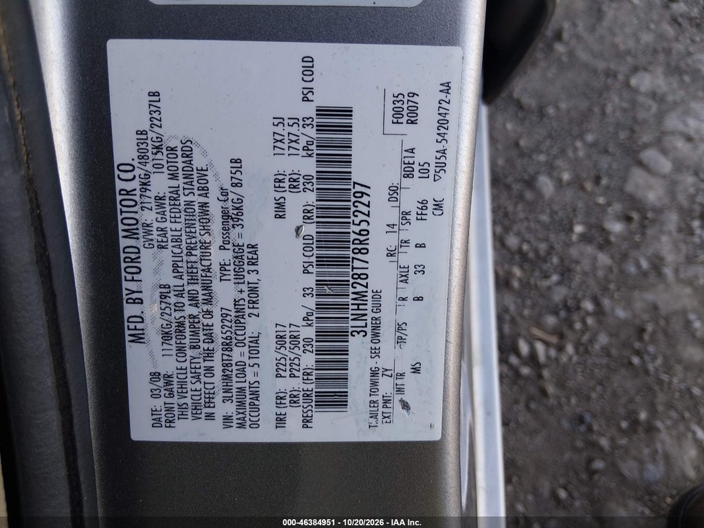 2008 Lincoln MKZ photo 9