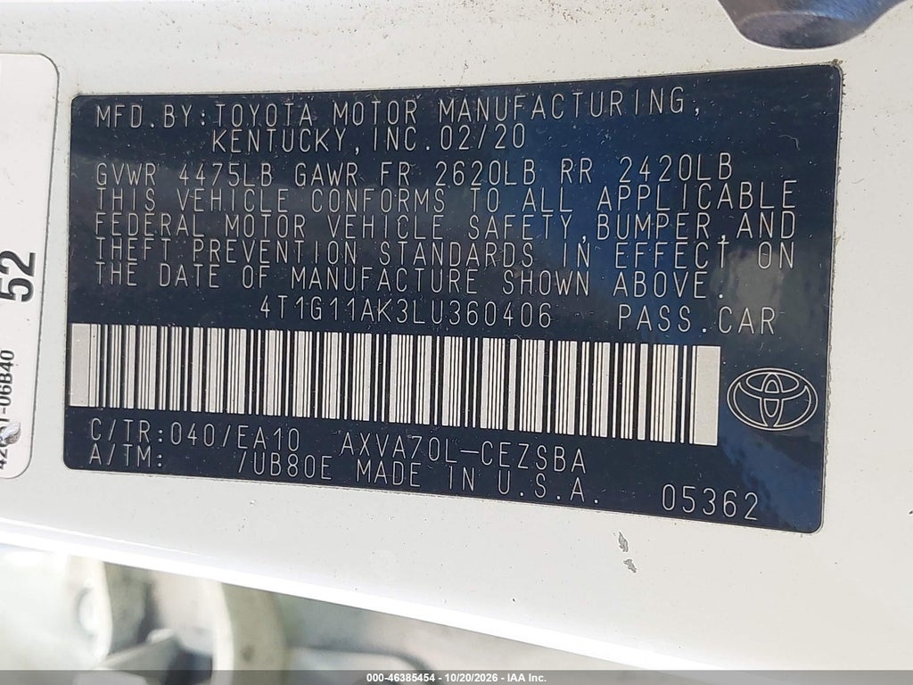 2020 Toyota Camry SE photo 9