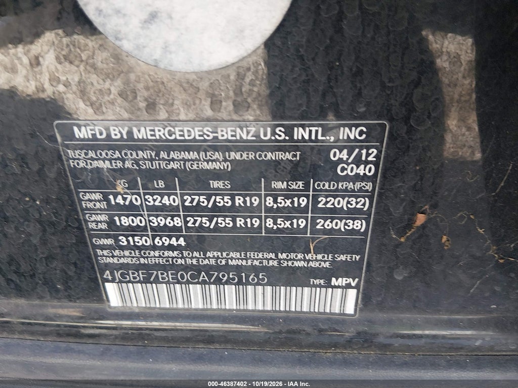 2012 Mercedes-Benz GL 450 4MATIC photo 9