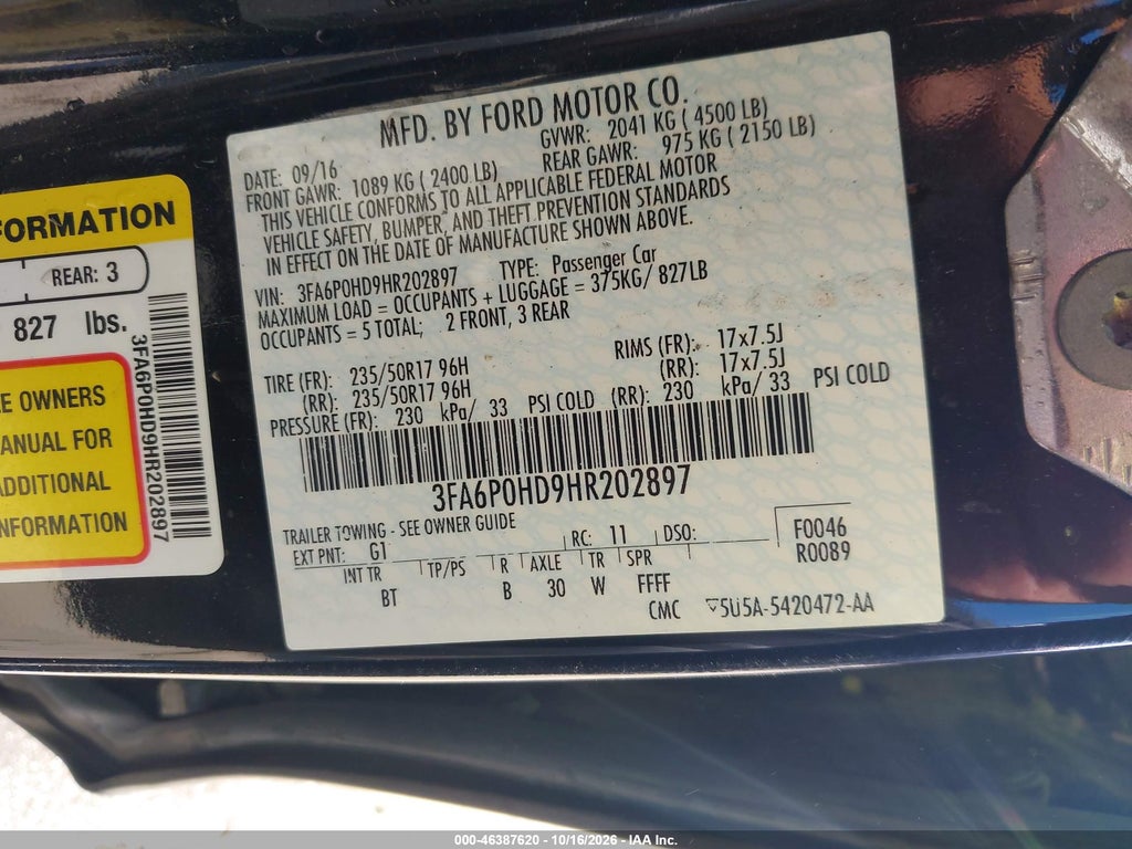 2017 Ford Fusion SE photo 9