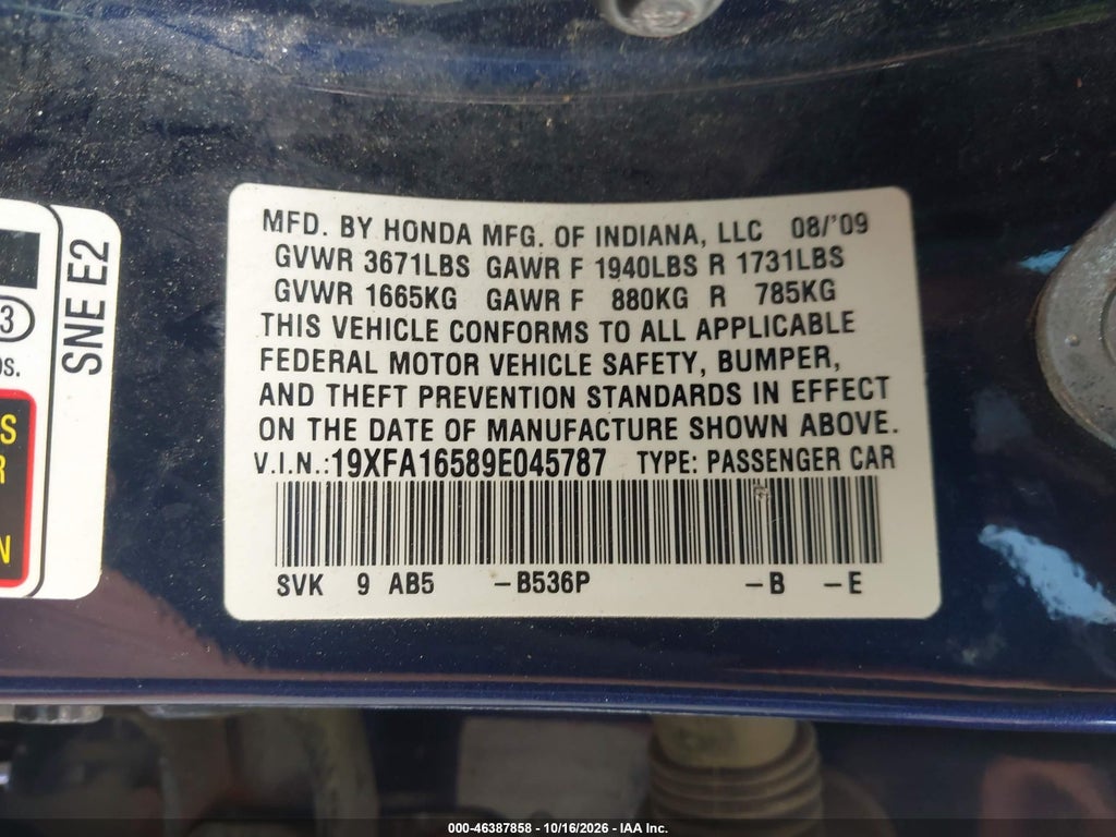 2009 Honda Civic LX photo 9
