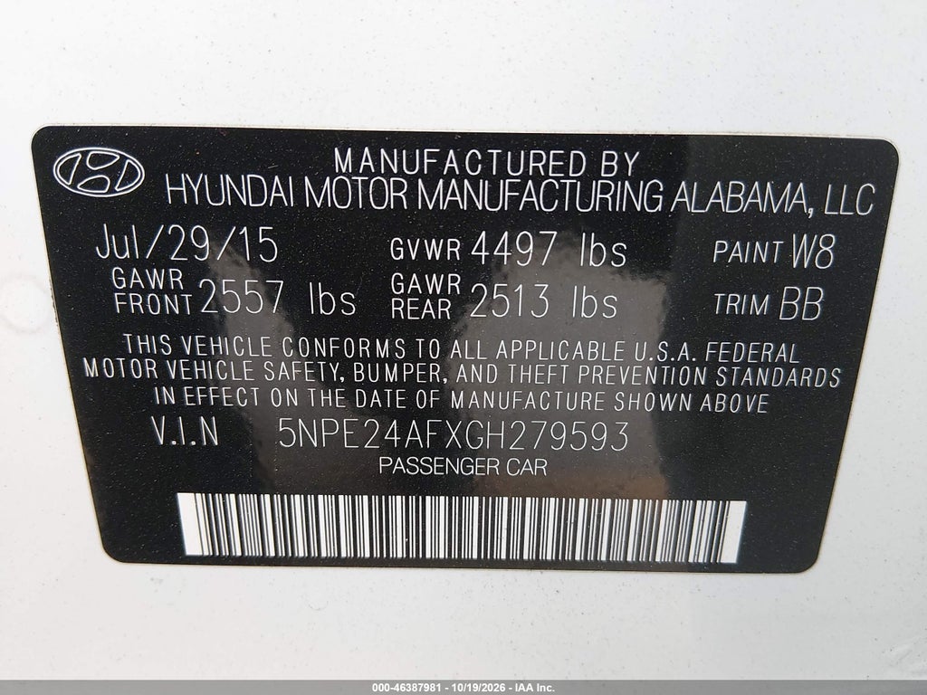 2016 Hyundai Sonata SE photo 9
