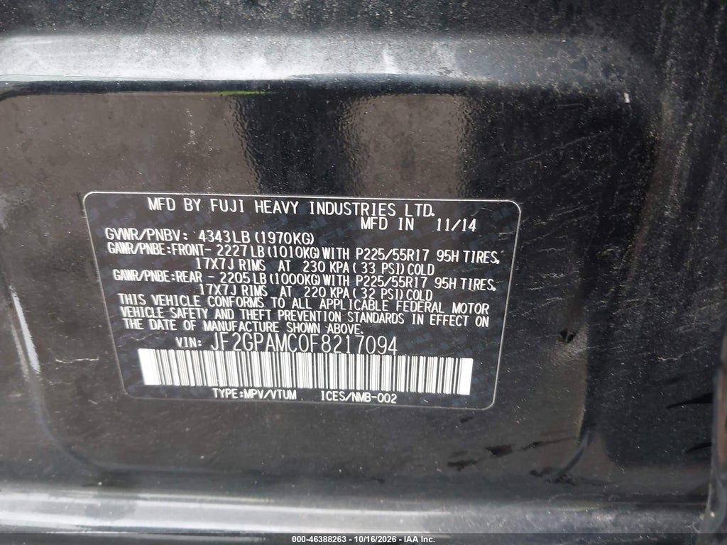 2015 Subaru XV Crosstrek 2.0I Limited photo 9