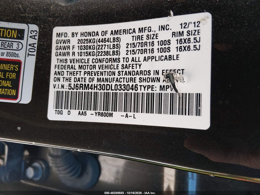2013 Honda CR-V LX photo 9