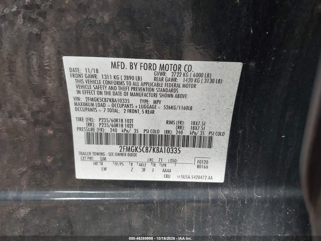 2019 Ford Flex SEL photo 9