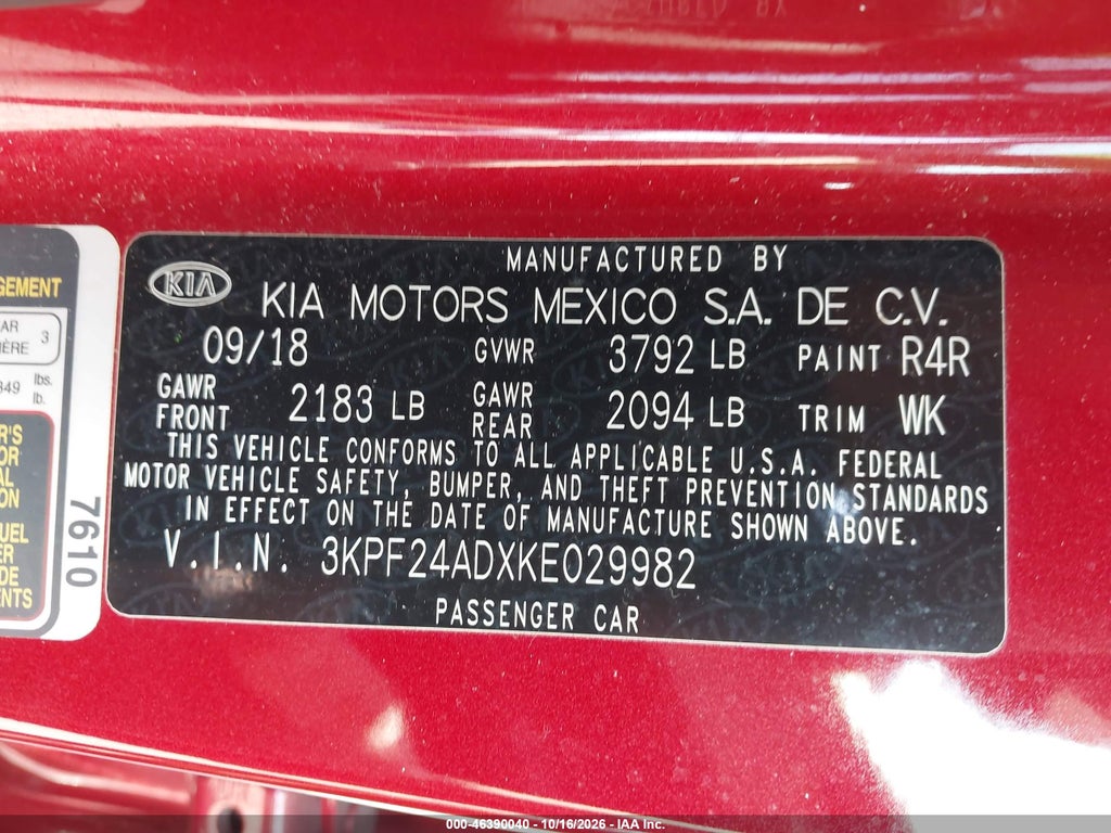 2019 Kia Forte LXS photo 9
