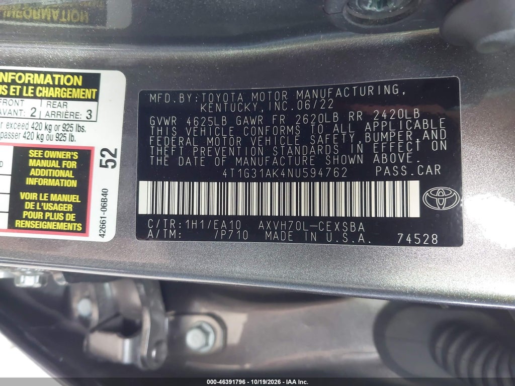 2022 Toyota Camry SE Hybrid photo 9