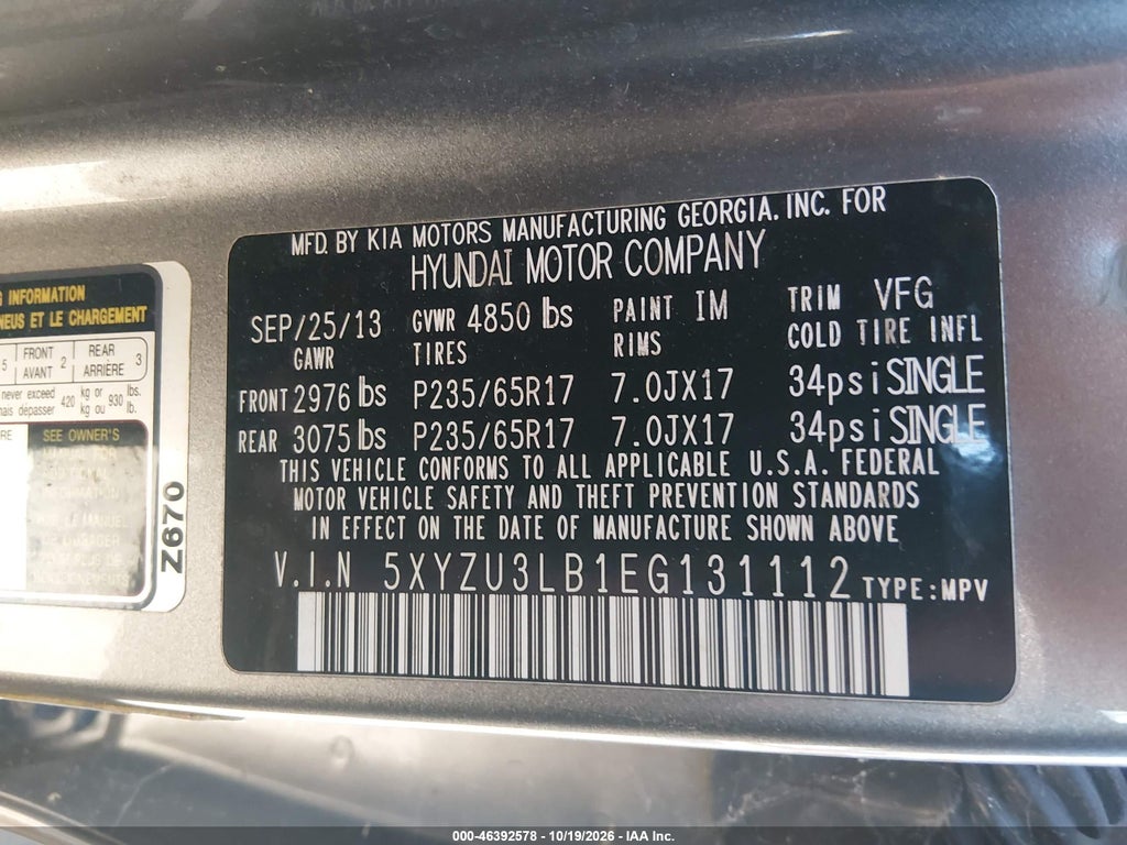 2014 Hyundai Santa FE Sport 2.4L photo 9