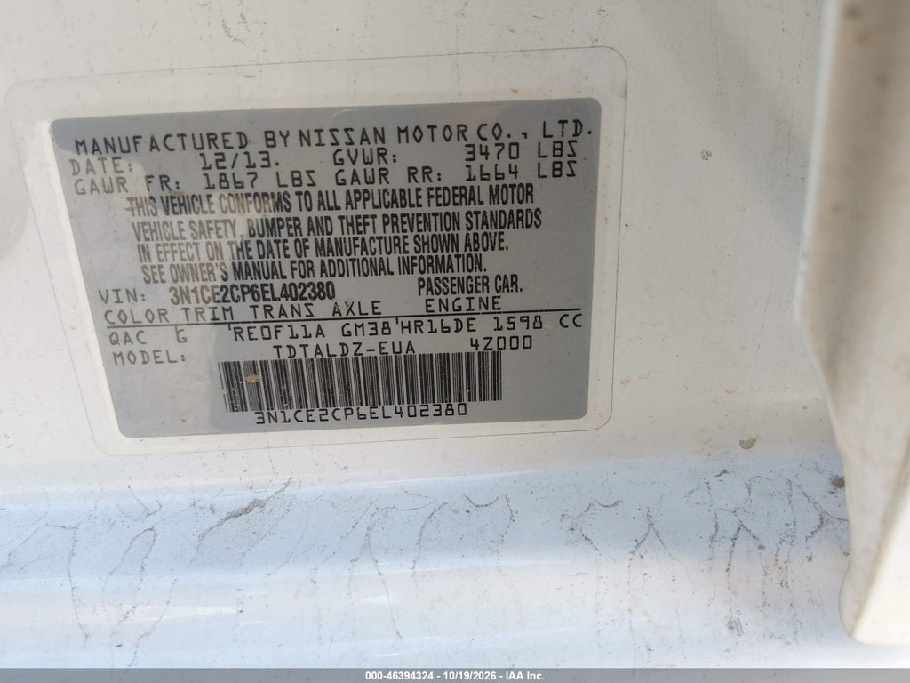 2014 Nissan Versa Note SV photo 9
