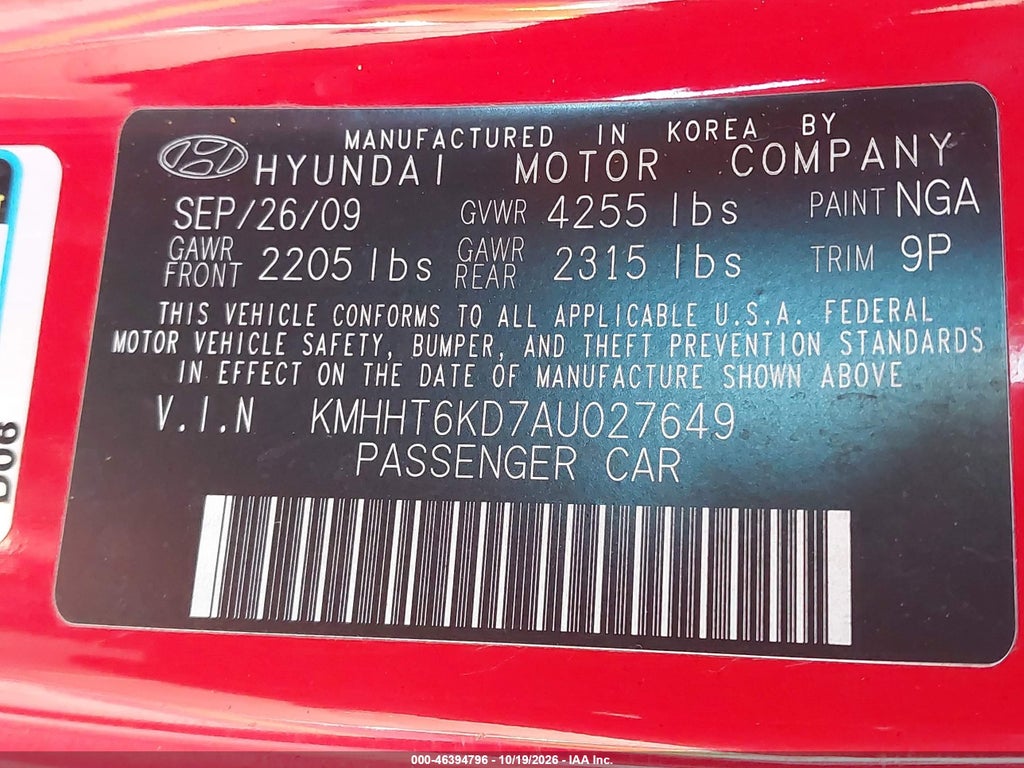 2010 Hyundai Genesis 2.0T Premium photo 9
