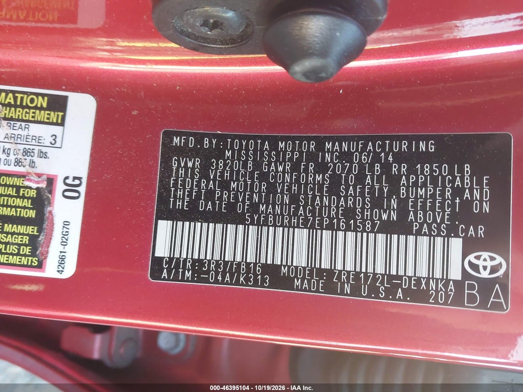 2014 Toyota Corolla LE photo 9