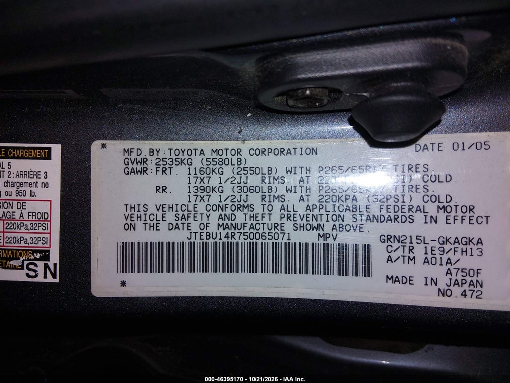 2005 Toyota 4RUNNER SR5 Sport V6 photo 9