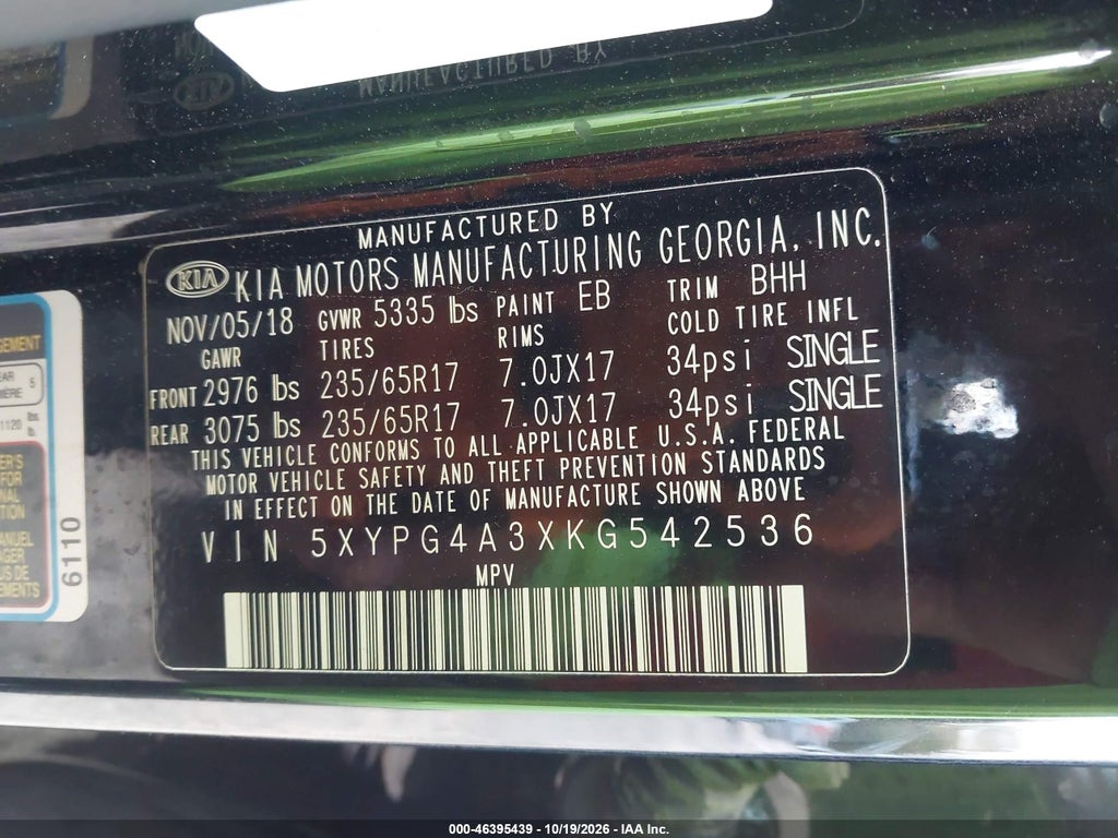 2019 Kia Sorento 2.4L LX photo 9