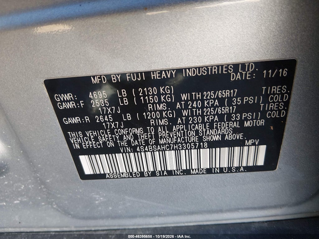 2017 Subaru Outback 2.5I Premium photo 9