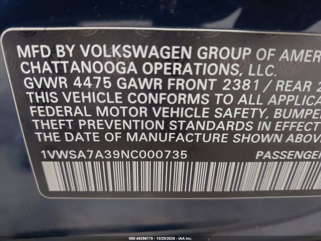 2022 Volkswagen Passat 2.0T SE photo 9