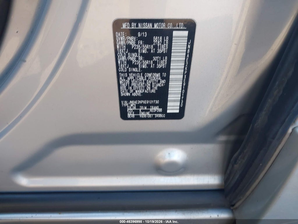 2014 Nissan Quest SL photo 9